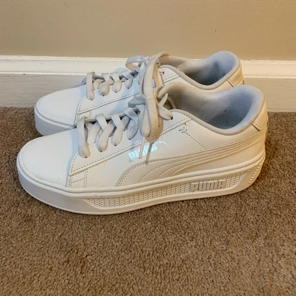 Puma White Platform Sneakers Women’s Size 8 - Picture 6 of 10
